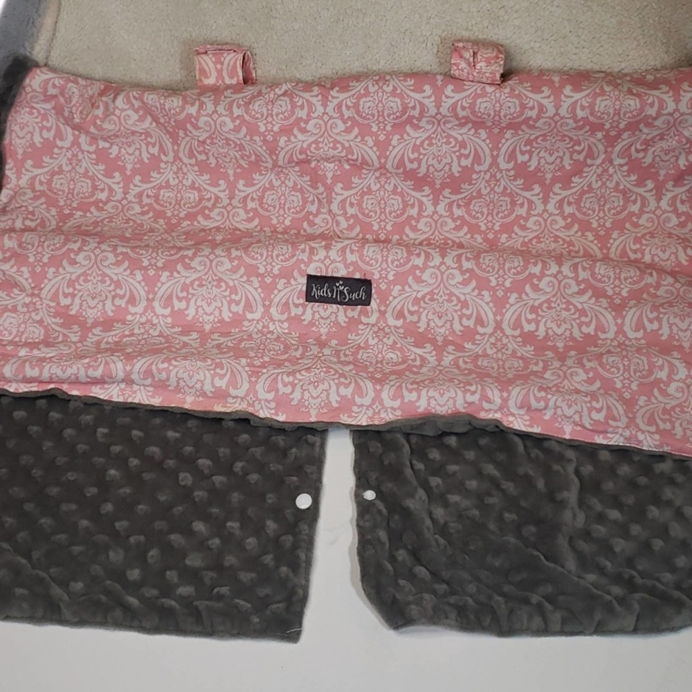 Kids N' Such Peek A Boo Stroller Car Seat Cover Pink Gray Privacy